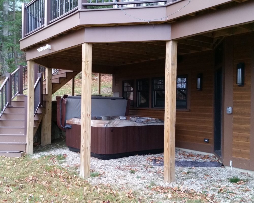 Under Deck Hot Tub Deck Installation by WCI Pools and Spas Serving Iowa