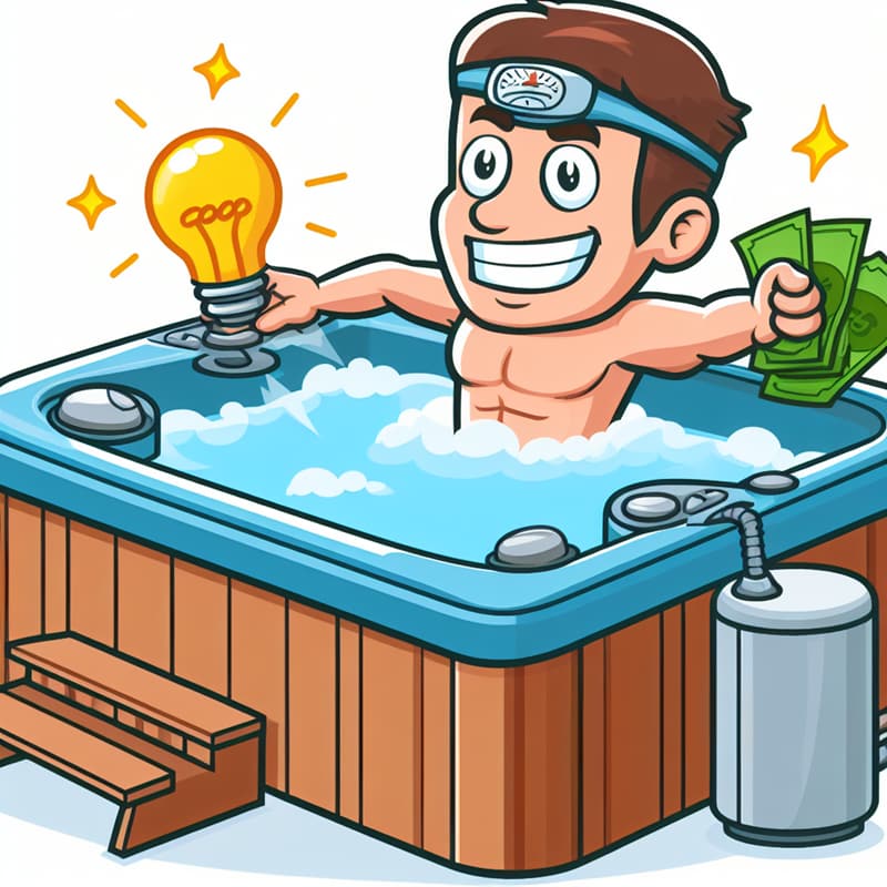 happy user that saves money on electricity while using a hot tub